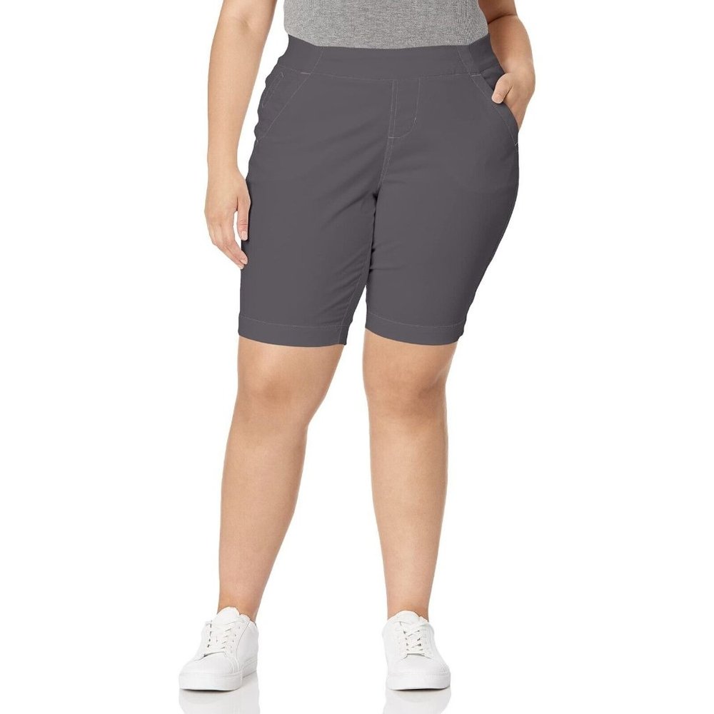 Jag Jeans Women's Bermuda Shorts Classic Fit Gray Shorts Plus Size 18W DD316AFA